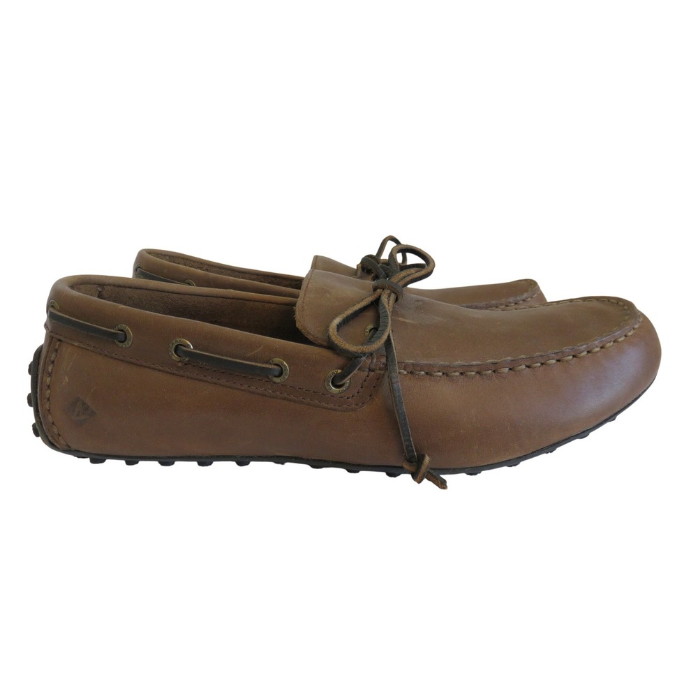 Sperry Top-Sider‎ Mens 11 W Brown Leather Driving Moccasins Loafers STS15640